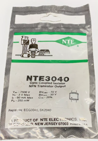 NTE3040 Opto Coupled Isolator NPN Transistor Output NTE