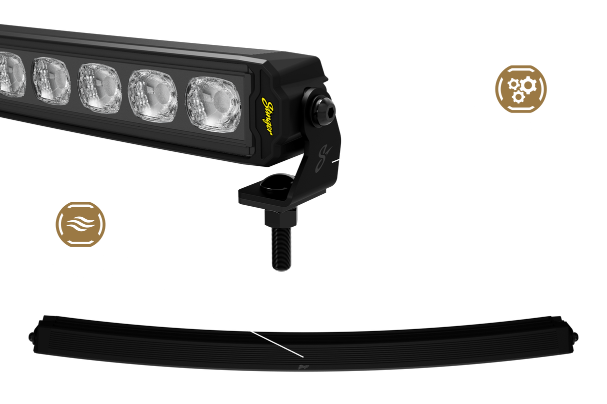 HEXCORE Universal 30" Curved LED Light Bar, Flood & Spot Combo Beam with Amber & White Position Light | STL30CLB Stinger