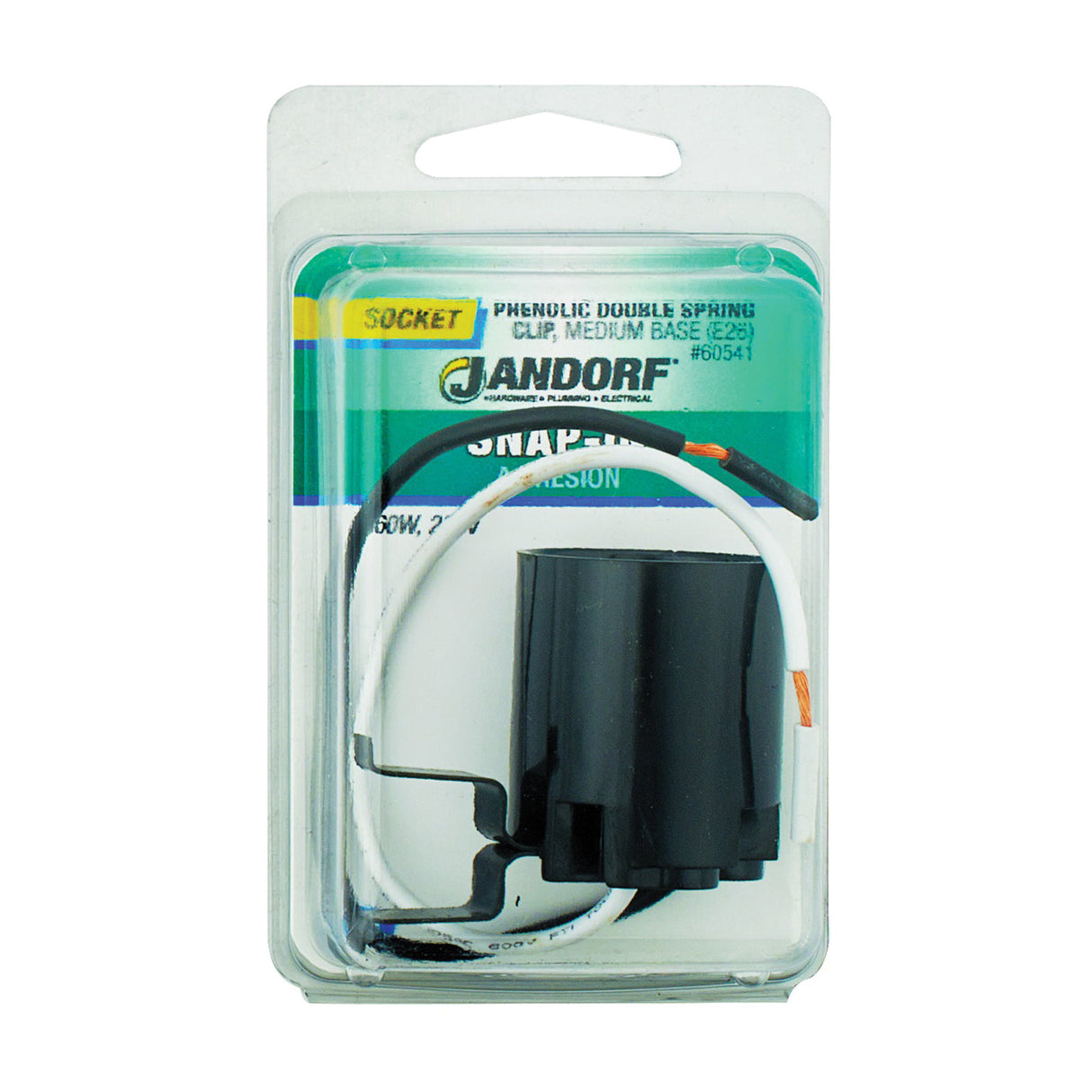 JANDORF Socket Phenolic Double Spring Clip Med Base 60541 Jandorf
