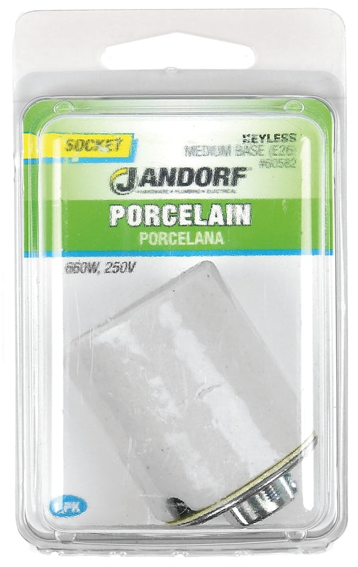 JANDORF Socket Porcelain Keyless with 1/8 IP Cap 60582 Jandorf