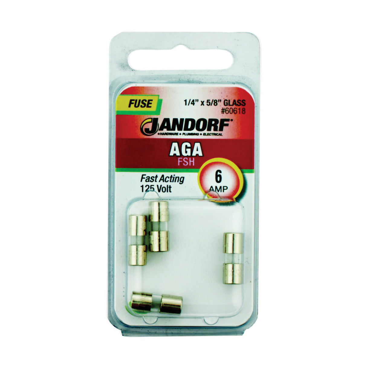 Jandorf Fast Acting 125 Volt 6 Amp Fuse #60618 Jandorf