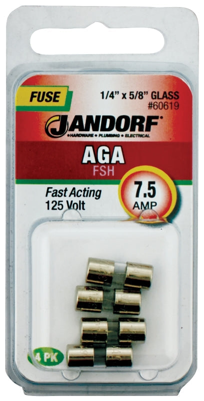 Jandorf Fast Acting 125 Volt 7.5 Amp Fuse #60619 Jandorf