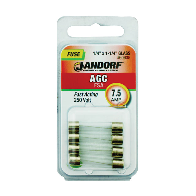 Jandorf Fast Acting 250 Volt 7.5 Amp Fuse #60635 Jandorf