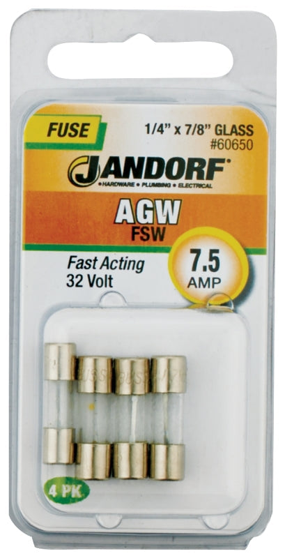 Jandorf Fast Acting 32 Volt 7.5 Amp Fuse #60650 Jandorf