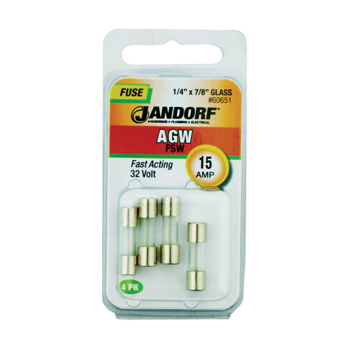 Jandorf Fast Acting 32 Volt 15 Amp Fuse #60651 Jandorf