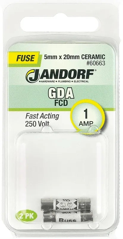 Jandorf Fast Acting 250 Volt 1 Amp Fuse #60663 Jandorf