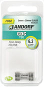 Jandorf Time Delay 250 Volt 6.3 Amp Fuse #60681 Jandorf