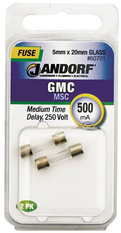 Jandorf Medium Time Delay 250 Volt 500 mA Fuse #60701 Jandorf