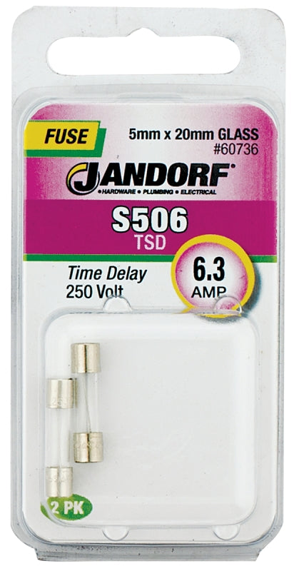 Jandorf Time Delay 250 Volt 6.3 Amp Fuse #60736 Jandorf