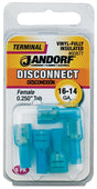 Disconnect Terminal, 16 to 14 AWG Wire, Vinyl Insulation, Copper Contact, Tin #60877 Jandorf