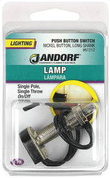 Jandorf Switch, 3/6 A, 125/250 VAC, SPST, Lead Wire Terminal, Black/Silver #61212 Jandorf