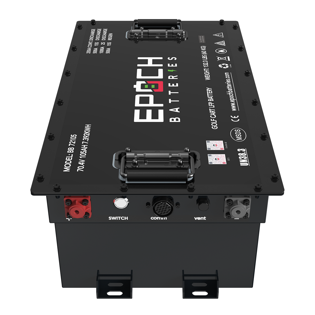 Epoch Batteries 72V 105Ah LiFePO4 Golf Cart Battery Complete Kit