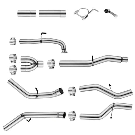 5 Inches Downpipe Back Dual 2017-2019 L5P 6.6L Duramax DPF Delete Race Pipe GM 2500/3500 Flashark