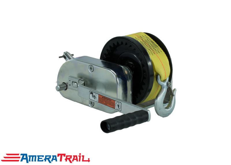 3500 lb Boat Winch w/ 25' x 3" Strap, Heavy Duty Spool System - Dutton Lainson