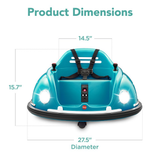360 Degree Bumper Car Toy for Kids with Remote Control, Safety Harness, and Lights