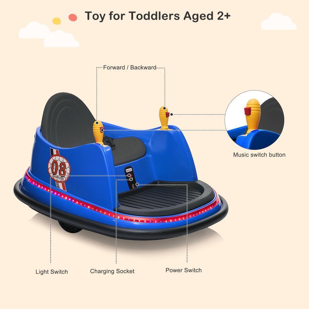 360-Degree Spin Bumper Car Ride-On Toy for Kids Ages 3-5