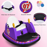 360 Degree Spin Kids Ride On Bumper Car with Remote Control - 12V Race Toy