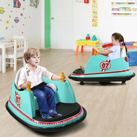 360-Degree Spin Race Bumper Car 6V Ride On with Remote Control for Kids