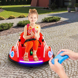 360° Electric Bumper Car for Kids with Remote Control and LED Lights - 12V Ride-On Vehicle