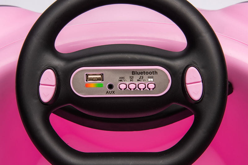 360° Pink Bumper Car Ride-On Toy with LED Remote Control for Kids (12V)