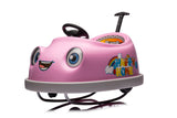 360° Pink Bumper Car Ride-On Toy with LED Remote Control for Kids (12V)
