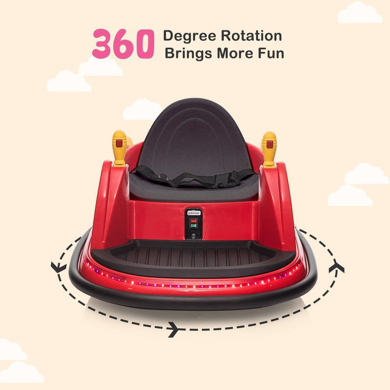 360° Remote Control Bumper Car for Kids - Red