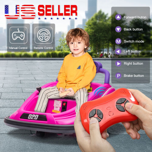 360° Rotating Bumper Car for Kids with Parental Remote Control and Light - 12V Ride-On Toy