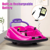 360° Rotating Bumper Car for Kids with Parental Remote Control and Light - 12V Ride-On Toy