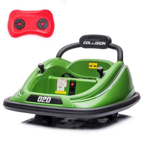 360° Spin Electric Bumper Car for Kids with Remote Control and LED Lights - 12V Ride On Vehicle