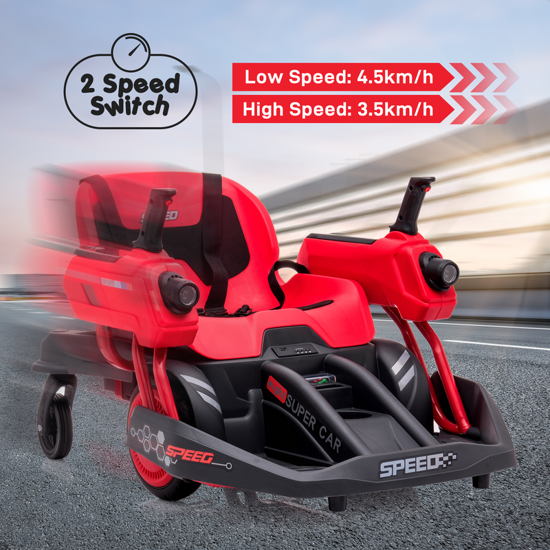 360° Rotating Ride-On Car for Kids with Dual Steering Control and Remote