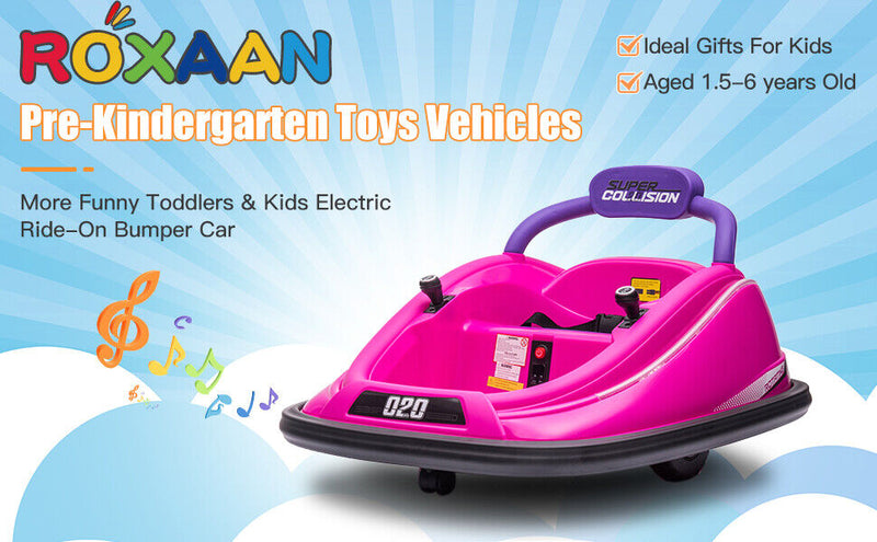 360° Spin Electric Bumper Car for Kids & Toddlers with Remote Control - 2 Modes, 12V Power