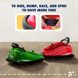 360° Spin Electric Bumper Car with Remote Control and LED Lights for Kids