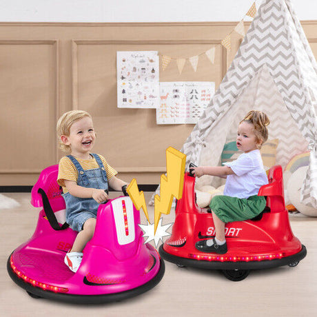 360 Spin Electric Ride-On Bumper Car for Kids and Toddlers - Red