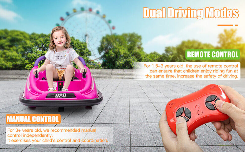 360° Spin Electric Ride-On Car for Kids with Remote Control - Bumper Vehicle Toy (12V)