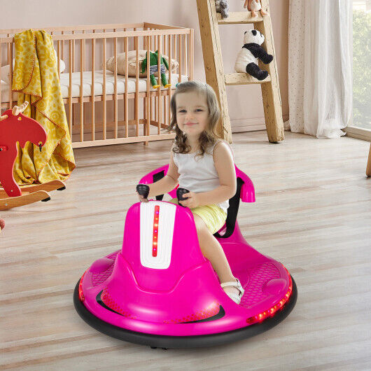 360 Spin Pink Electric Ride On Car for Kids and Toddlers - 6V Bumper Vehicle