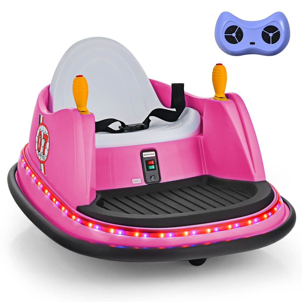 360° Spin Race Bumper Car Ride-On Toy for Kids with Remote Control - 12V Vehicle