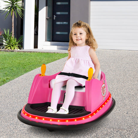 360° Spin Race Bumper Car Ride-On Toy for Kids with Remote Control - 12V Vehicle