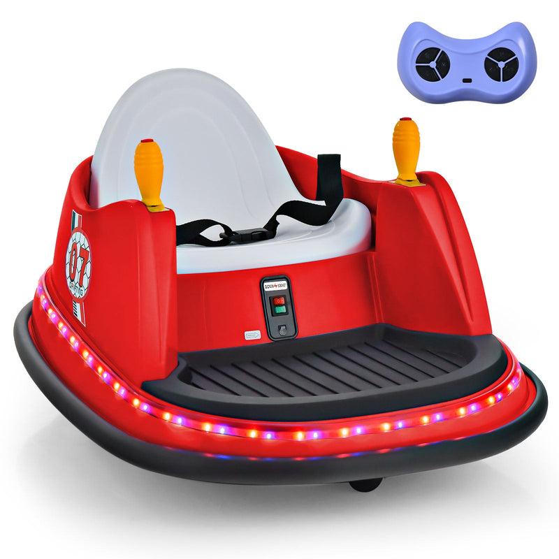 360° Spin Race Bumper Car Ride-On Toy for Kids with Remote Control - 12V Vehicle