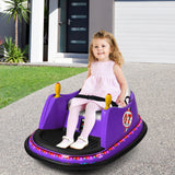 360° Spin Race Bumper Car Toy with Remote Control - 12V Purple Vehicle for Kids