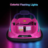 360° Spin Race Car for Kids with Remote Control and LED Lights - 6V Bumper Car Ride-On