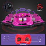 360° Spin Race Car for Kids with Remote Control and LED Lights - 6V Bumper Car Ride-On