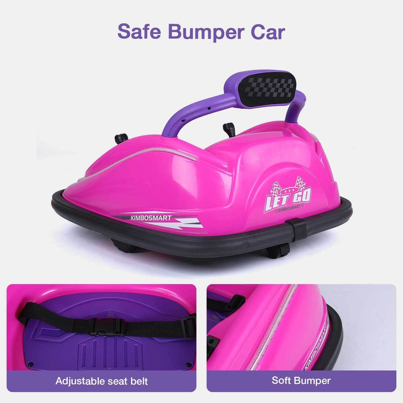 360° Spin Race Car for Kids with Remote Control and LED Lights - 6V Bumper Car Ride-On