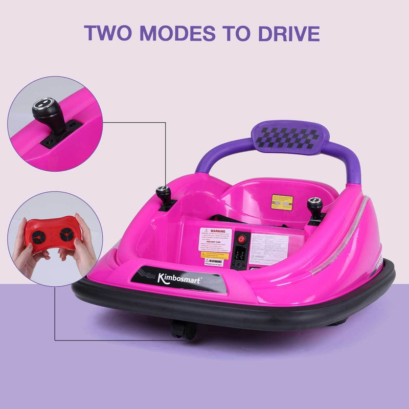 360° Spin Race Car for Kids with Remote Control and LED Lights - 6V Bumper Car Ride-On