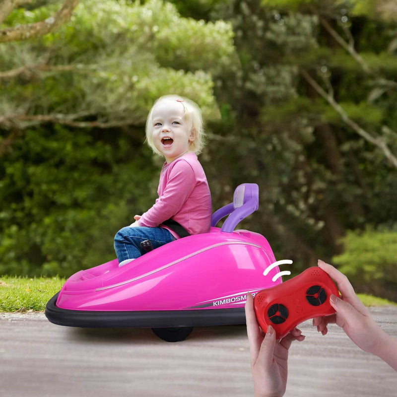 360° Spin Race Car for Kids with Remote Control and LED Lights - 6V Bumper Car Ride-On