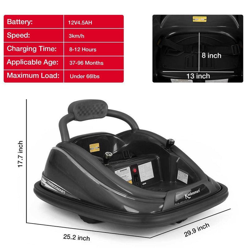 360° Spin Ride On Bumper Car for Kids - Rechargeable Electric Toy Vehicle (12V)