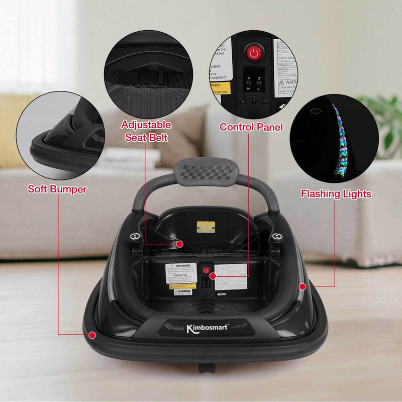 360° Spin Ride On Bumper Car for Kids - Rechargeable Electric Toy Vehicle (12V)