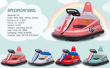 360° Spinning Electric Ride-On Bumper Car for Kids and Toddlers with 2-Speed Control