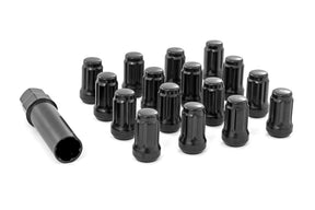 Lug Nut Set M12x1.5 16 Qty Splined Black Rough Country