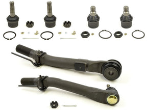 Forged Diesel 6 Piece Upper Lower Ball Joint, Outer Tie Rod Kit, 2005-2020 Ford 6.0L 6.4L 6.7L Powerstroke Forged Diesel