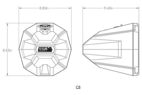 Universal 8" Cage-Mount Speaker-Pods for UTVs, Boats and more